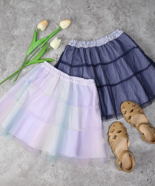 AIMABLE（エマーブル）の「リバーシブルスカート（スカート・キッズ・ネイビー/ラベンダー・100/110/120/130/140）」の10枚目の写真