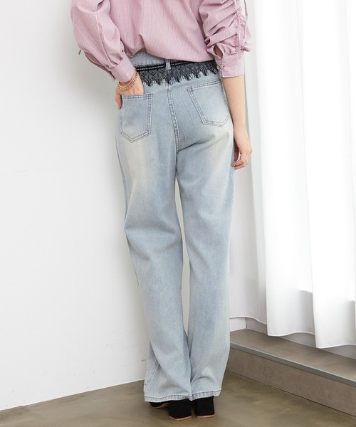 paravion（パラビオン）の「フリルレースデニム（デニムパンツ・レディース・ライトブルー・S/M）」の9枚目の写真