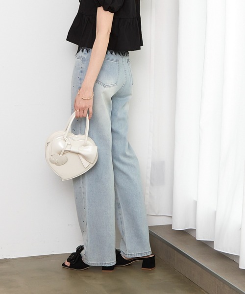 paravion（パラビオン）の「フリルレースデニム（デニムパンツ・レディース・ライトブルー・S/M）」の13枚目の写真