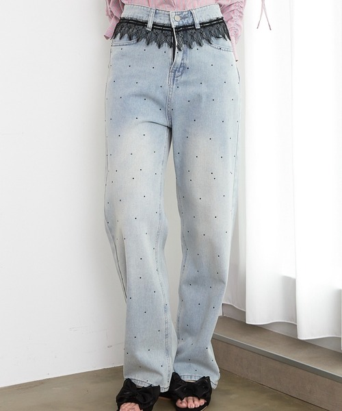 paravion（パラビオン）の「フリルレースデニム（デニムパンツ・レディース・ライトブルー・S/M）」の19枚目の写真