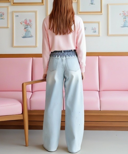 paravion（パラビオン）の「フリルレースデニム（デニムパンツ・レディース・ライトブルー・S/M）」の18枚目の写真