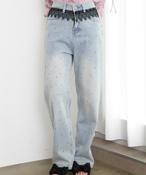 paravion（パラビオン）の「フリルレースデニム（デニムパンツ・レディース・ライトブルー・S/M）」の21枚目の写真