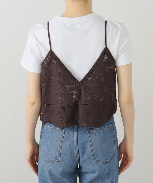 TICCA ティッカ　フラワーレース2WAYキャミソール／TBES-111 25SS】TICCA ティッカ フラワーレース2Wayキャミソール TBES-111