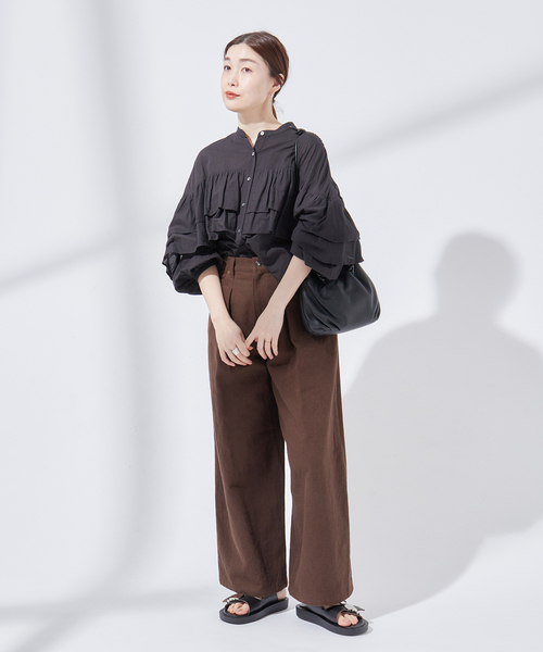 「journal standard L'essage」 半袖ブラウス FREE ブラウン レディース journal standard L'essage 「journal L'essage」 半袖ブラウス