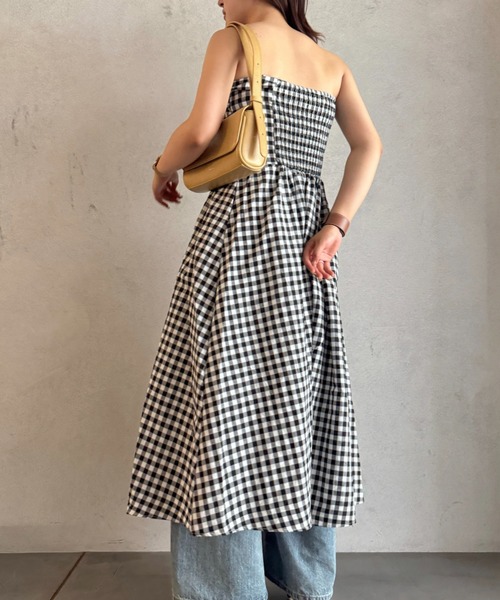 efill（エフィル）の「サマー チェック ベア ワンピース（ワンピース・レディース・ブラック・FREE）」の6枚目の写真