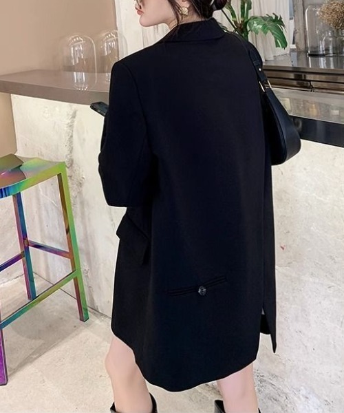 gossip!ロサンゼルス(ゴシップロサンゼルス)の「アシンメトリーバック テーラードジャケット(テーラードジャケット・レディース・ベージュ/ブラック・M/S)」の4枚目の写真