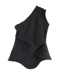 UN3D. | ROUND HEM ONE SHOULDER TOP / ラウンドヘムワンショルダートップ(Tシャツ/カットソー)