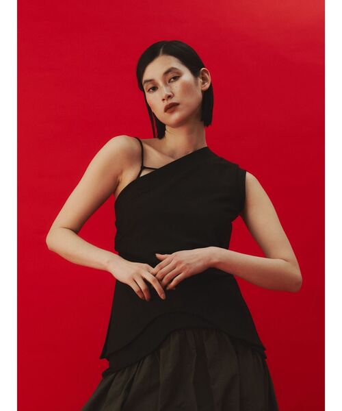 ROUND HEM ONE SHOULDER TOP / ラウンドヘムワンショルダー