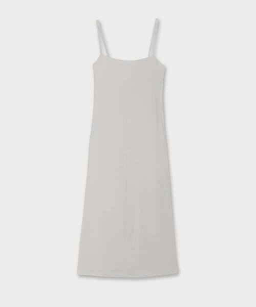 CINOH(チノ)の「BACK SATIN GEORGETTE DRESS(ワンピース・レディース・ライトグレー/ブラック・38/36)」の1枚目の写真