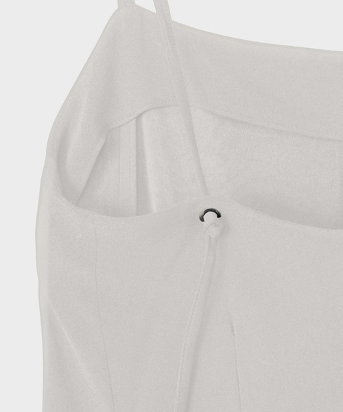 CINOH(チノ)の「BACK SATIN GEORGETTE DRESS(ワンピース・レディース・ライトグレー/ブラック・38/36)」の8枚目の写真