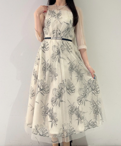 Cupid Heart（キューピッドハート）の「【Cupid Heart】結婚式用！フラワーレースラメドレス（ドレス・レディース・ベージュ/ブラック・MEDIUM）」の11枚目の写真