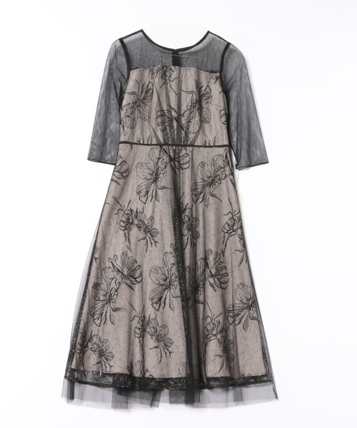 Cupid Heart（キューピッドハート）の「【Cupid Heart】結婚式用！フラワーレースラメドレス（ドレス・レディース・ベージュ/ブラック・MEDIUM）」の15枚目の写真