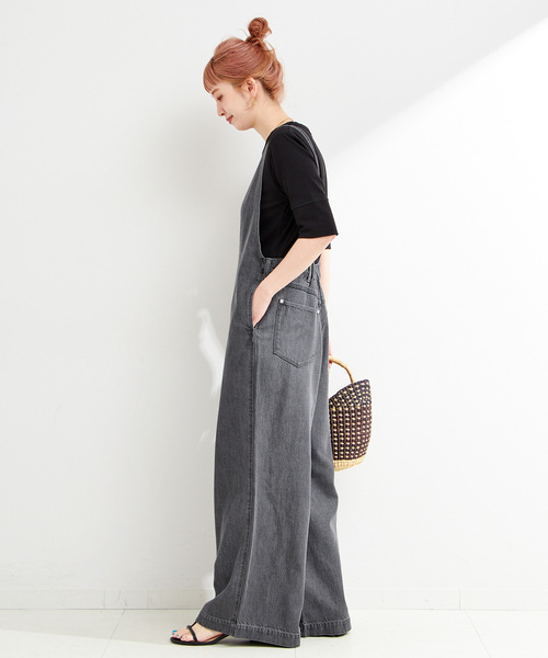 B.C STOCK(ベーセーストック)の「《追加》【WEB限定】DU JOUR/デュ ジュール V NECK JEAN SALOPETTE(サロペット/オーバーオール・レディース・スカイブルー/グレー・FREE)」の6枚目の写真