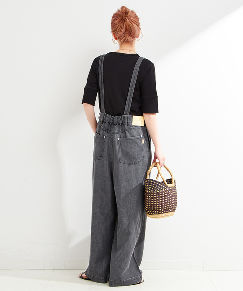 B.C STOCK(ベーセーストック)の「《追加》【WEB限定】DU JOUR/デュ ジュール V NECK JEAN SALOPETTE(サロペット/オーバーオール・レディース・スカイブルー/グレー・FREE)」の7枚目の写真