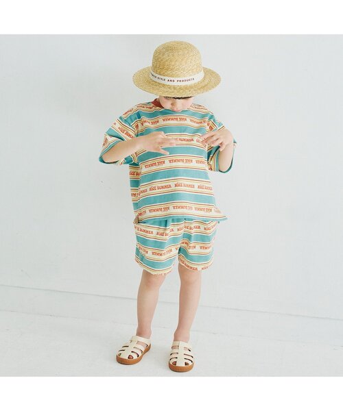 p.premier（ピードットプルミエ）の「【セットアップ可】夏だいすきロゴボーダーハーフパンツ（その他パンツ・キッズ・サックスブルー/ブルー/レッド・90/80/140/130/120/110/100）」の10枚目の写真