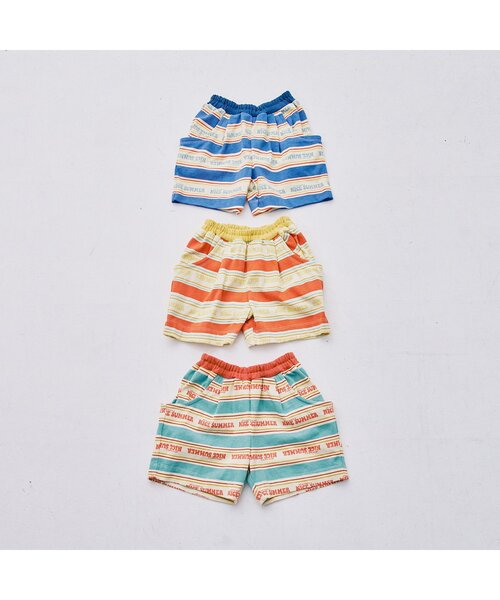 p.premier（ピードットプルミエ）の「【セットアップ可】夏だいすきロゴボーダーハーフパンツ（その他パンツ・キッズ・サックスブルー/ブルー/レッド・90/80/140/130/120/110/100）」の16枚目の写真