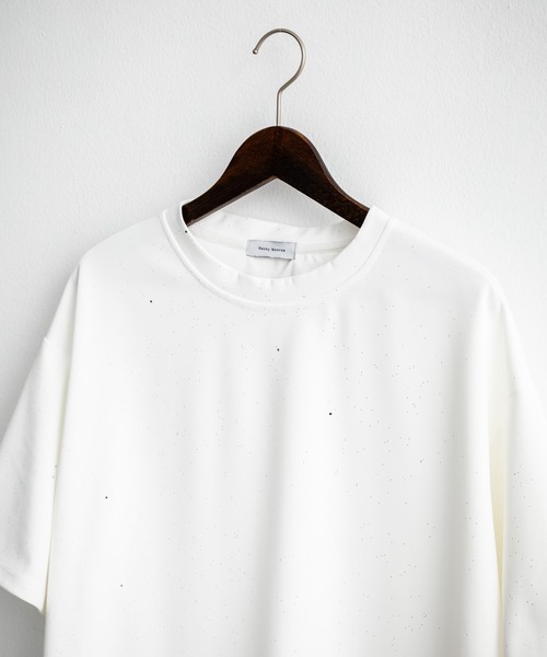 セール】オーバーサイズ銀箔スプラッシュルーズ半袖Tシャツ（T