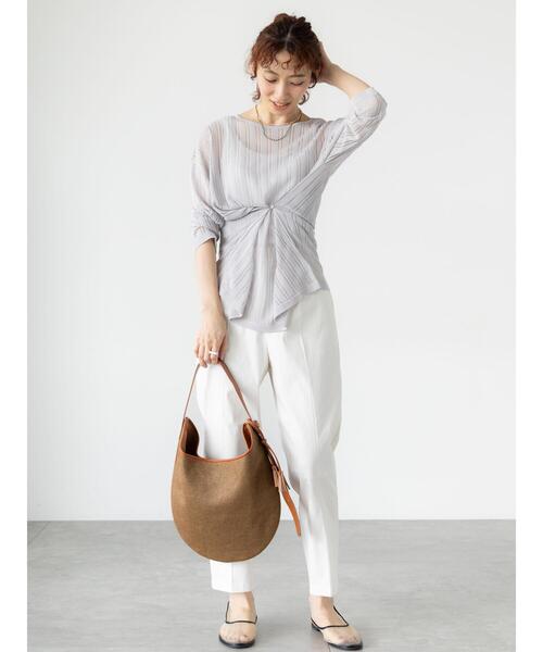 Lugnoncure（ルノンキュール）の「ストレッチテーパードパンツ（その他パンツ・レディース・ブラック/チャコールグレー/オフホワイト/ブルー/ベージュ・M/S/L）」の12枚目の写真