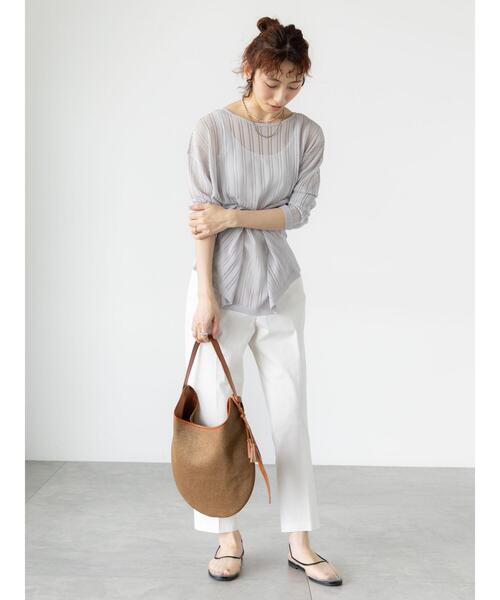 Lugnoncure（ルノンキュール）の「ストレッチテーパードパンツ（その他パンツ・レディース・ブラック/チャコールグレー/オフホワイト/ブルー/ベージュ・M/S/L）」の13枚目の写真