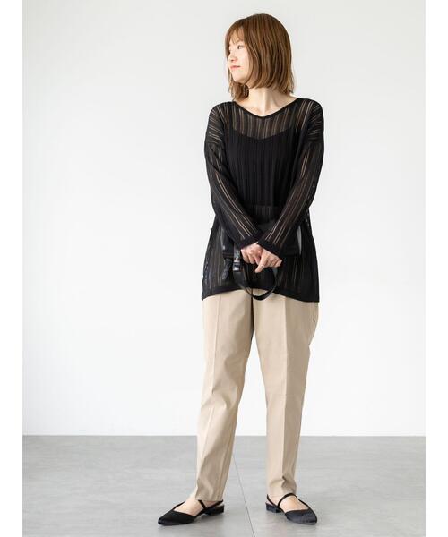 Lugnoncure（ルノンキュール）の「ストレッチテーパードパンツ（その他パンツ・レディース・ブラック/チャコールグレー/オフホワイト/ブルー/ベージュ・M/S/L）」の18枚目の写真