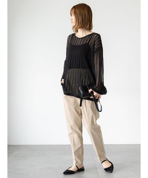 Lugnoncure（ルノンキュール）の「ストレッチテーパードパンツ（その他パンツ・レディース・ブラック/チャコールグレー/オフホワイト/ブルー/ベージュ・M/S/L）」の19枚目の写真