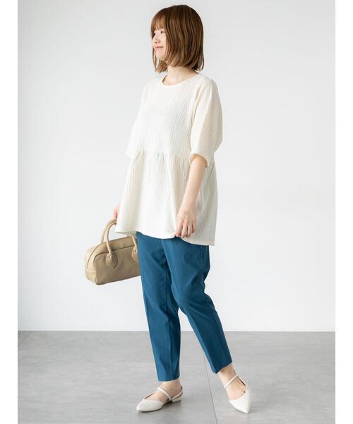 Lugnoncure（ルノンキュール）の「ストレッチテーパードパンツ（その他パンツ・レディース・ブラック/チャコールグレー/オフホワイト/ブルー/ベージュ・M/S/L）」の22枚目の写真