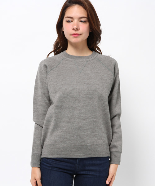 CIAOPANIC（チャオパニック）の「【Ciaopanic】　スウェット風ニット（ニット/セーター・レディース・グレー/オフホワイト・FREE）」の3枚目の写真