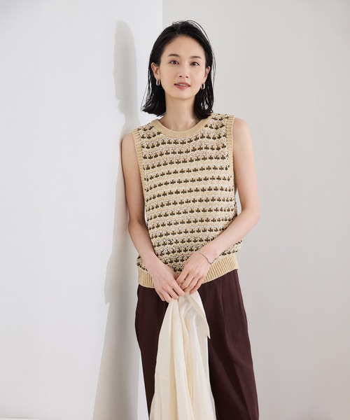 未使用　別注 COOHEM コーヘン　アーガイル　サマーニット　ギマコットン Coohem COOHEM (コーヘン) 13-252-012 SUMMER ARGYLE KNIT VEST