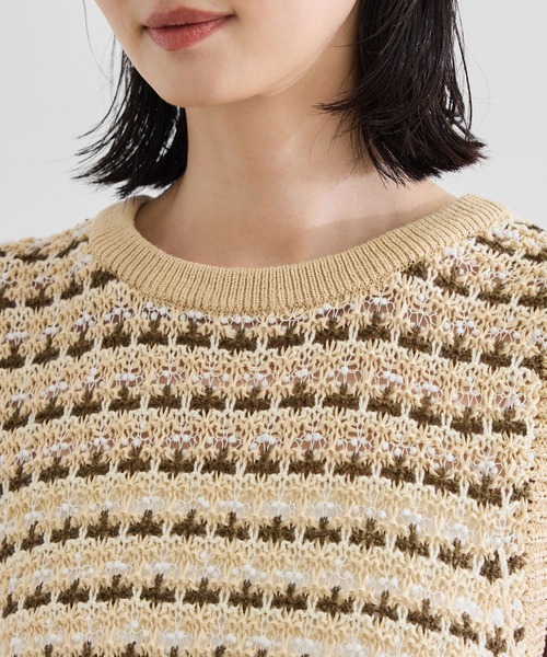 COOHEM（コーヘン）】SUKASHI BORDER KNIT VEST【WEB・一部店舗