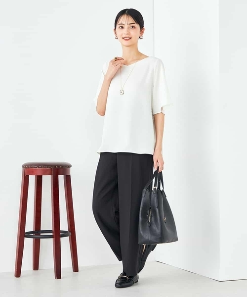 a.v.v（アーヴェヴェ）の「【接触冷感/洗える/イージーケア】美ラクるスッキリ見えワイドパンツ（その他パンツ・レディース・グレー系その他/ブラック/ネイビー/モカ・36/38/40/42/34）」の18枚目の写真