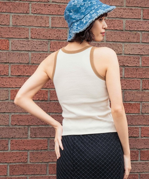 anap mimpi（アナップミンピ）の「カップ付き バイカラー タンクトップ（タンクトップ・レディース・サックスブルー/キナリ/ダークグレー・FREE）」の19枚目の写真