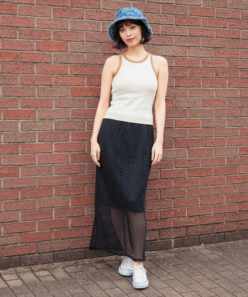 anap mimpi（アナップミンピ）の「カップ付き バイカラー タンクトップ（タンクトップ・レディース・サックスブルー/キナリ/ダークグレー・FREE）」の10枚目の写真