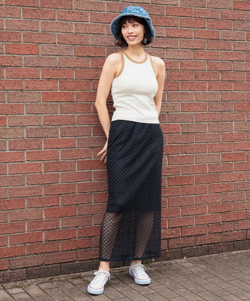 anap mimpi（アナップミンピ）の「カップ付き バイカラー タンクトップ（タンクトップ・レディース・サックスブルー/キナリ/ダークグレー・FREE）」の11枚目の写真