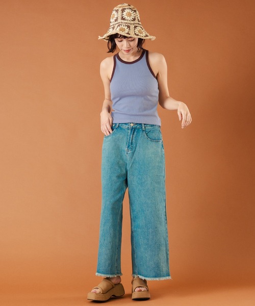 anap mimpi（アナップミンピ）の「カップ付き バイカラー タンクトップ（タンクトップ・レディース・サックスブルー/キナリ/ダークグレー・FREE）」の20枚目の写真