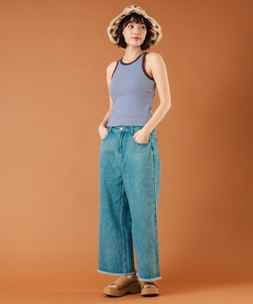 anap mimpi（アナップミンピ）の「カップ付き バイカラー タンクトップ（タンクトップ・レディース・サックスブルー/キナリ/ダークグレー・FREE）」の21枚目の写真