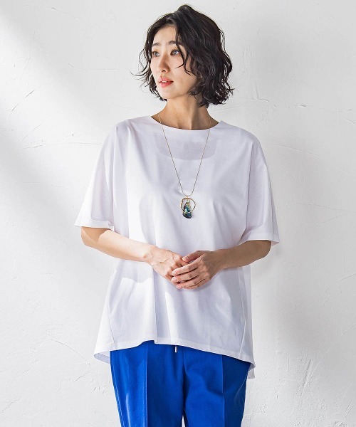 la.f…(ラエフ)の「バックフレアカットソー≪洗濯機で洗える≫(Tシャツ/カットソー・レディース・ブラック/ホワイト/ライトグレー・9号)」の5枚目の写真