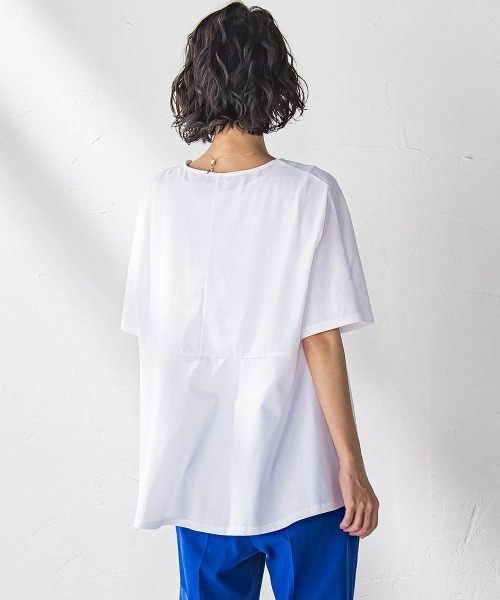 la.f…(ラエフ)の「バックフレアカットソー≪洗濯機で洗える≫(Tシャツ/カットソー・レディース・ブラック/ホワイト/ライトグレー・9号)」の7枚目の写真