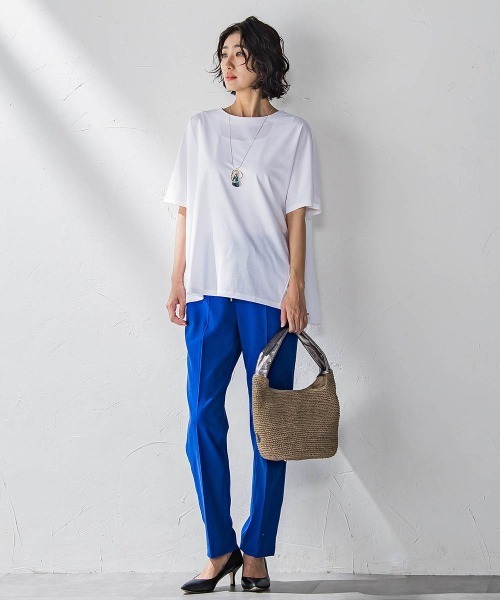 la.f…(ラエフ)の「バックフレアカットソー≪洗濯機で洗える≫(Tシャツ/カットソー・レディース・ブラック/ホワイト/ライトグレー・9号)」の8枚目の写真