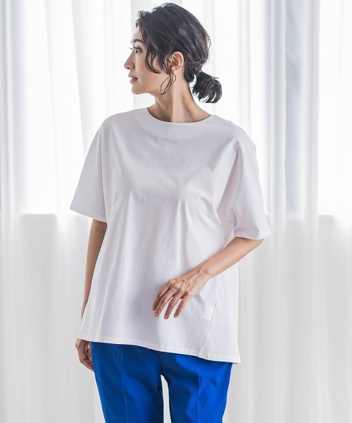 la.f…(ラエフ)の「バックフレアカットソー≪洗濯機で洗える≫(Tシャツ/カットソー・レディース・ブラック/ホワイト/ライトグレー・9号)」の20枚目の写真