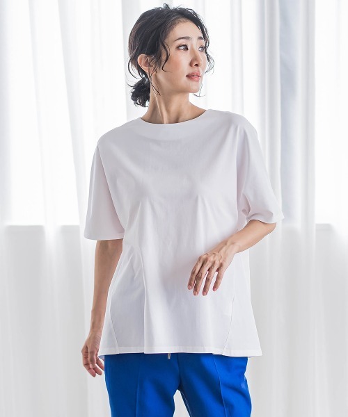 la.f…(ラエフ)の「バックフレアカットソー≪洗濯機で洗える≫(Tシャツ/カットソー・レディース・ブラック/ホワイト/ライトグレー・9号)」の21枚目の写真