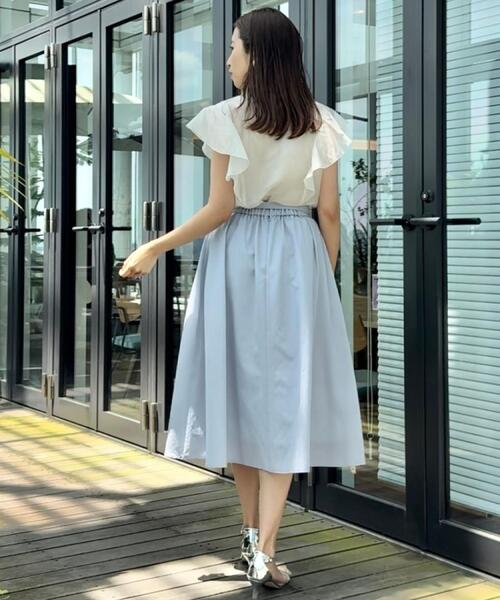 couture brooch（クチュールブローチ）の「【洗える・オシャレな透け感】タックデザインフレア袖シアーブラウス（シャツ/ブラウス・レディース・サンドベージュ/アイボリー/ブラック・36/38/42）」の16枚目の写真