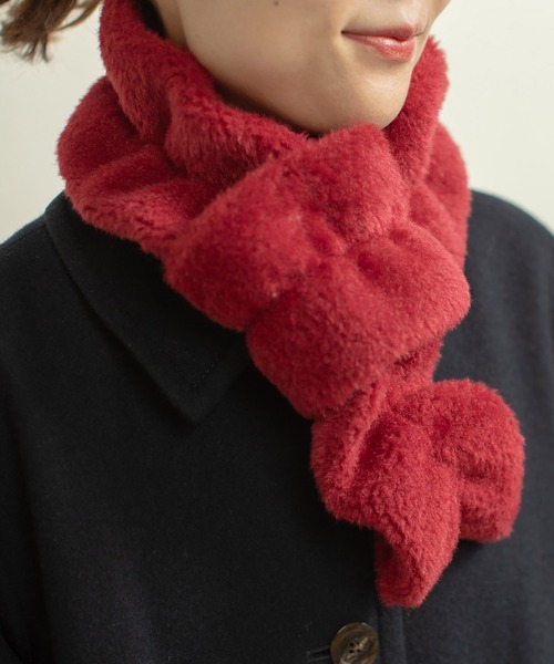 CHILD WOMAN（チャイルドウーマン）の「フェイクファー シャーリングマフラー（マフラー・レディース・ピンク/レッド/ネイビー・FREE）」の15枚目の写真