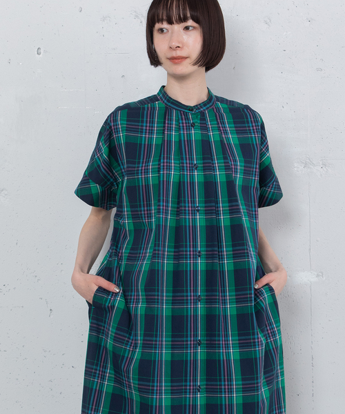 ✨美品✨ネストローブ マドラスチェック ドルマンワンピース リネン 100% ✨美品✨ネストローブ マドラスチェック ドルマンワンピース