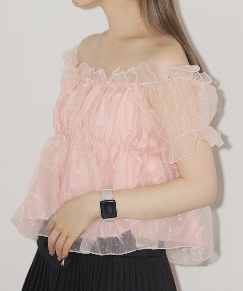 オフショルダーシフォンブラウス（Tシャツ/カットソー）｜BLANK