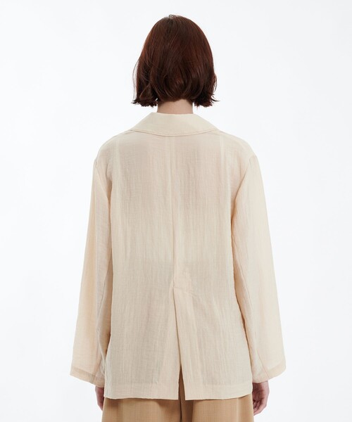 PUBLIC TOKYO（パブリックトウキョウ）の「シアーダブルジャケット（テーラードジャケット・レディース・ブラック/ホワイト・1/2）」の6枚目の写真