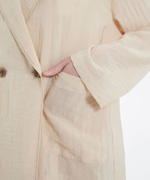 PUBLIC TOKYO（パブリックトウキョウ）の「シアーダブルジャケット（テーラードジャケット・レディース・ブラック/ホワイト・1/2）」の10枚目の写真