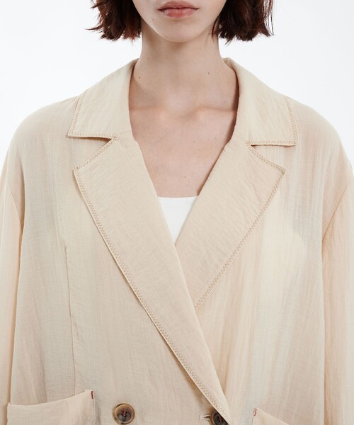 PUBLIC TOKYO（パブリックトウキョウ）の「シアーダブルジャケット（テーラードジャケット・レディース・ブラック/ホワイト・1/2）」の12枚目の写真