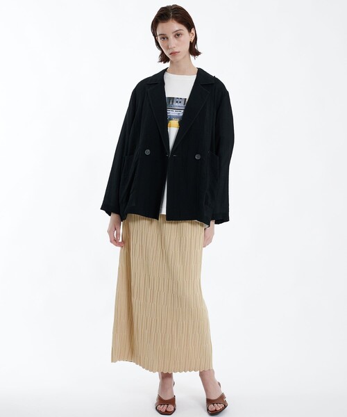 PUBLIC TOKYO（パブリックトウキョウ）の「シアーダブルジャケット（テーラードジャケット・レディース・ブラック/ホワイト・1/2）」の15枚目の写真