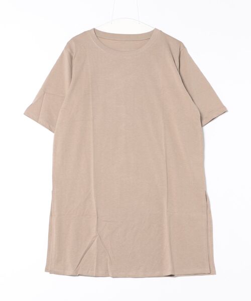 RCD(アールシーディー)の「コットン5分袖チュニックTシャツ(Tシャツ/カットソー・レディース・モカ/ブラック/カーキ/グレイッシュベージュ/オフホワイト・F)」の10枚目の写真