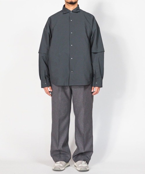 meanswhile(ミーンズワイル)の「Detachable Sleeve Snap SH(シャツ/ブラウス・メンズ・チャコール/ベージュ系その他・1(S)/3(L))」の17枚目の写真